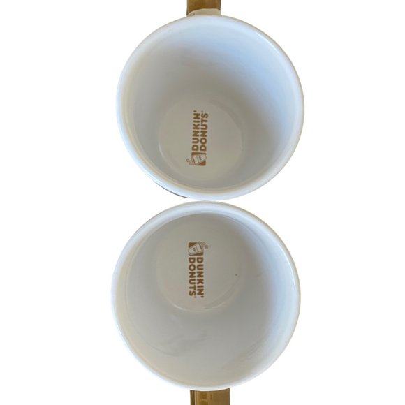 Dunkin' Donuts Large Oversized Ceramic Mugs Pair Set Of 2 - Picture 2 of 16